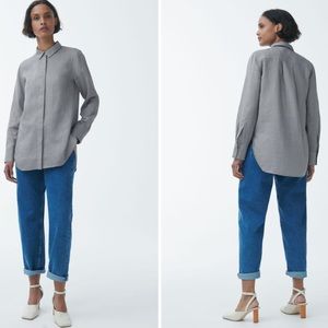 COS slightly sheer gray ramie structured shirt